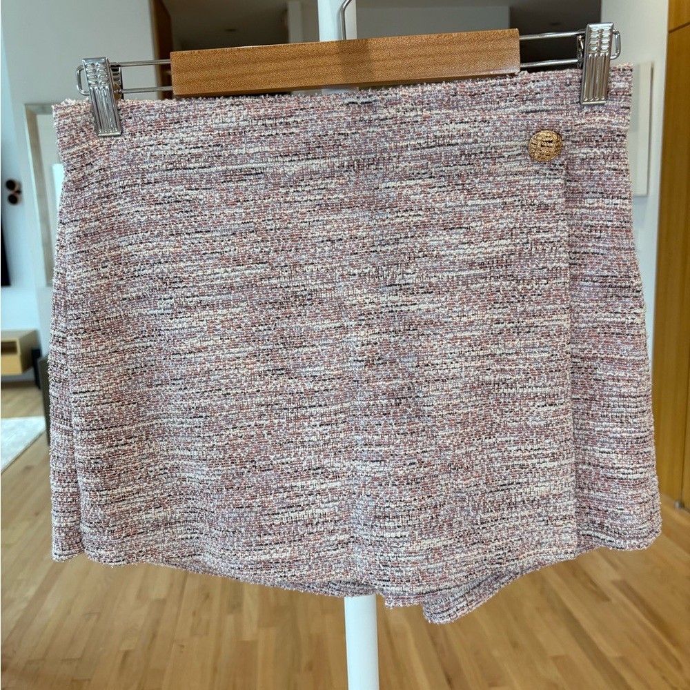 Haute Monde Pink and White Tweed Skirt-medium